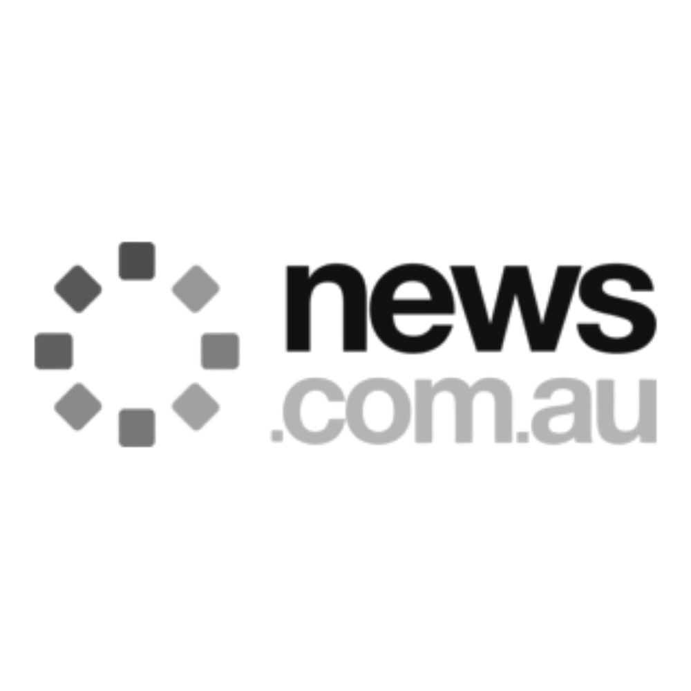 Logo with the text 'news.com.au' and a circular icon made of small shapes.