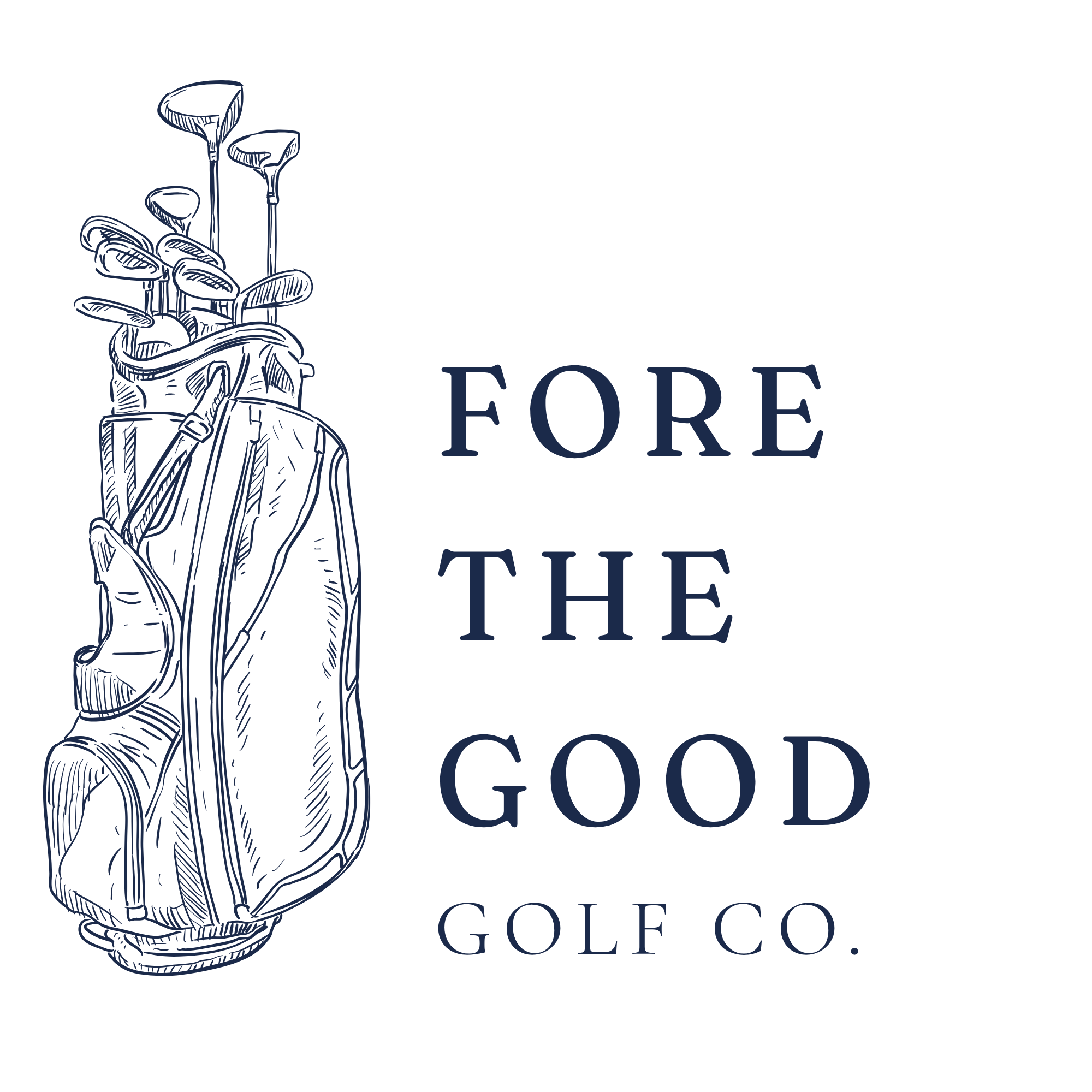 A line drawing of a golf bag with clubs, accompanied by the text 'Before the golf'.
