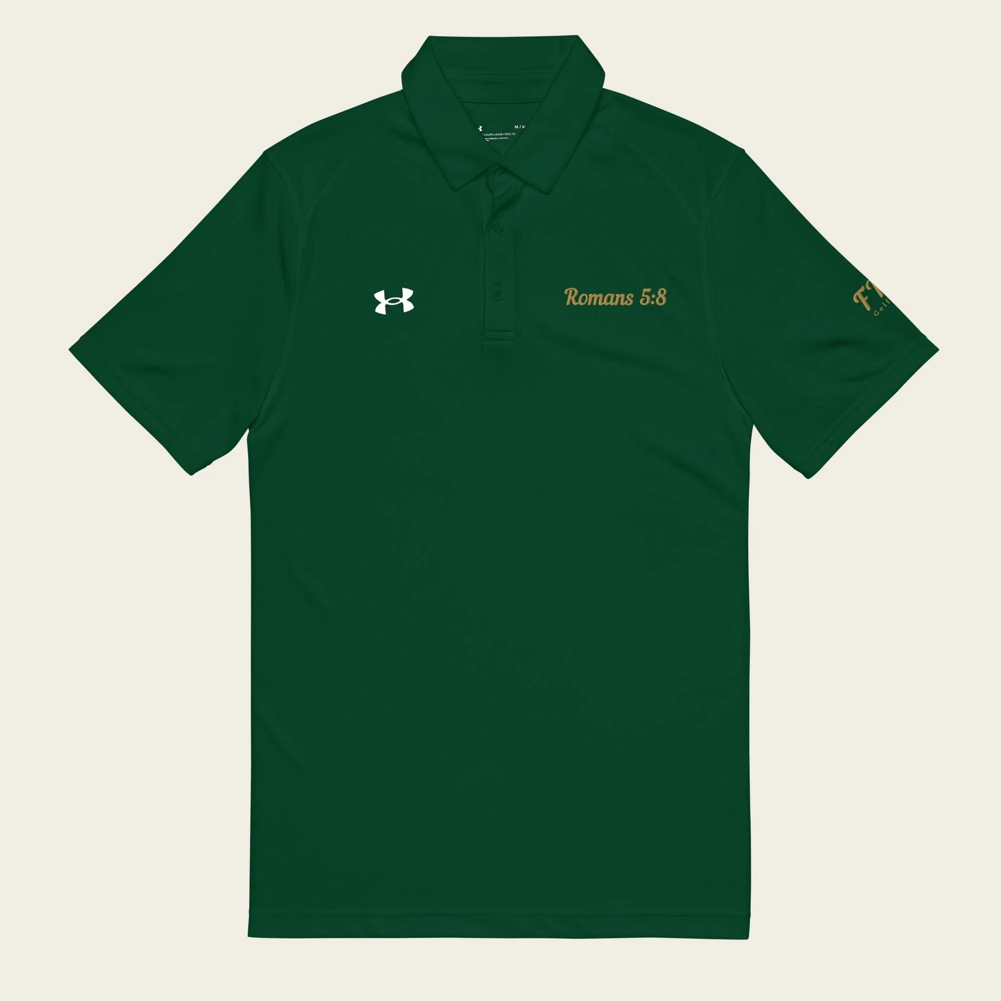Romans 5:8 - Under Armour® men's polo - Gold