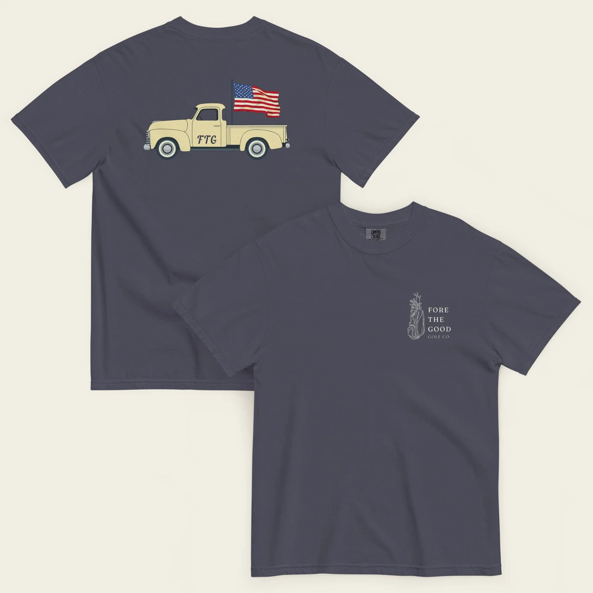 The Heritage Bag & Classic Truck - Unisex Heavyweight T-shirt - Khaki