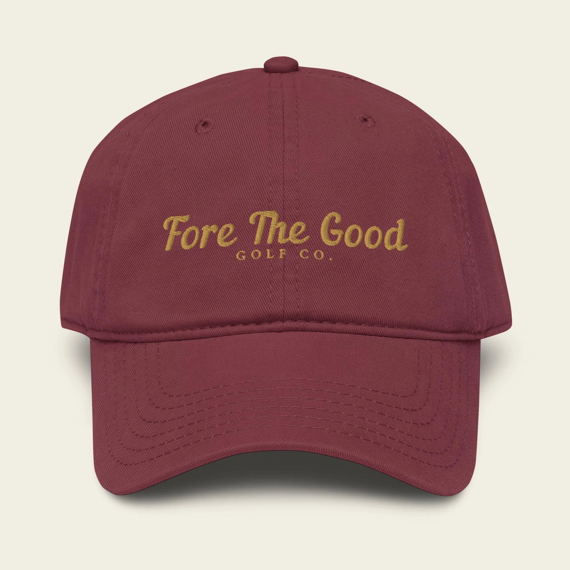 The Fairway Script - Embroidered Baseball Cap - Gold