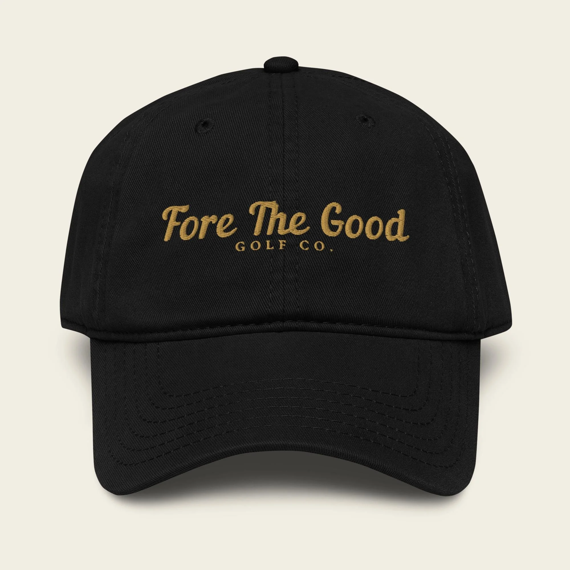 The Fairway Script - Embroidered Baseball Cap - Gold