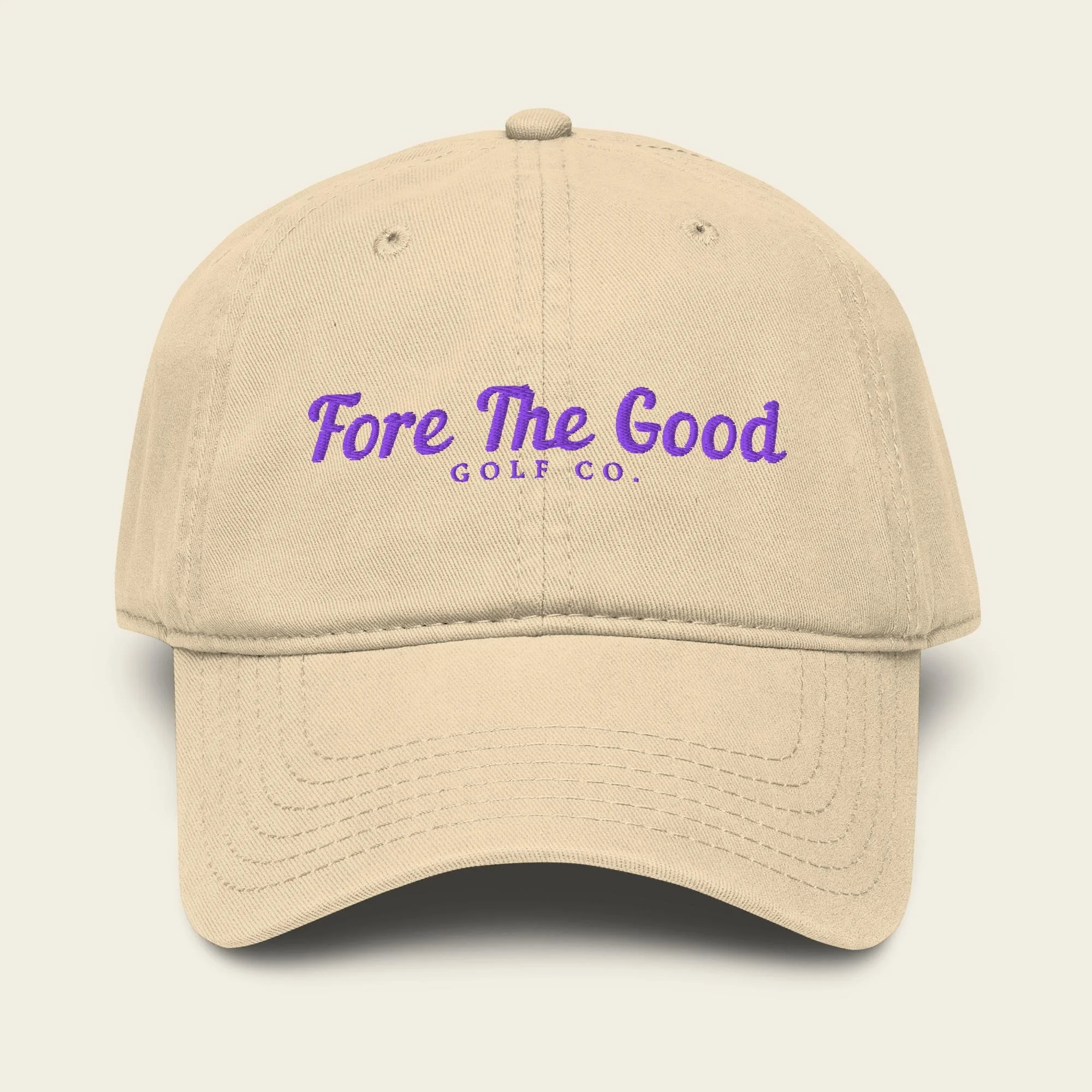 The Fairway Script - Embroidered Baseball Cap - Purple