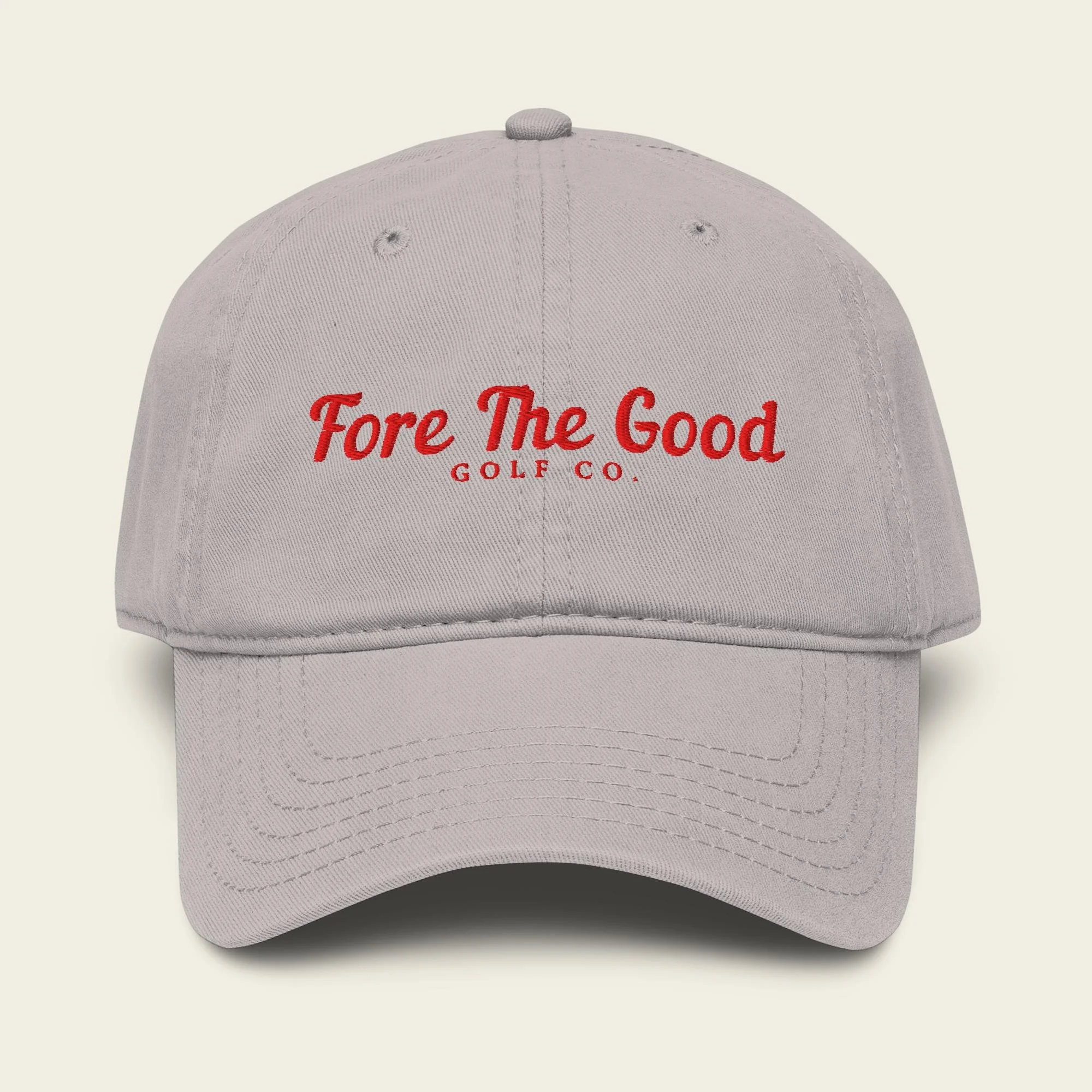 The Fairway Script - Embroidered Baseball Cap - Red