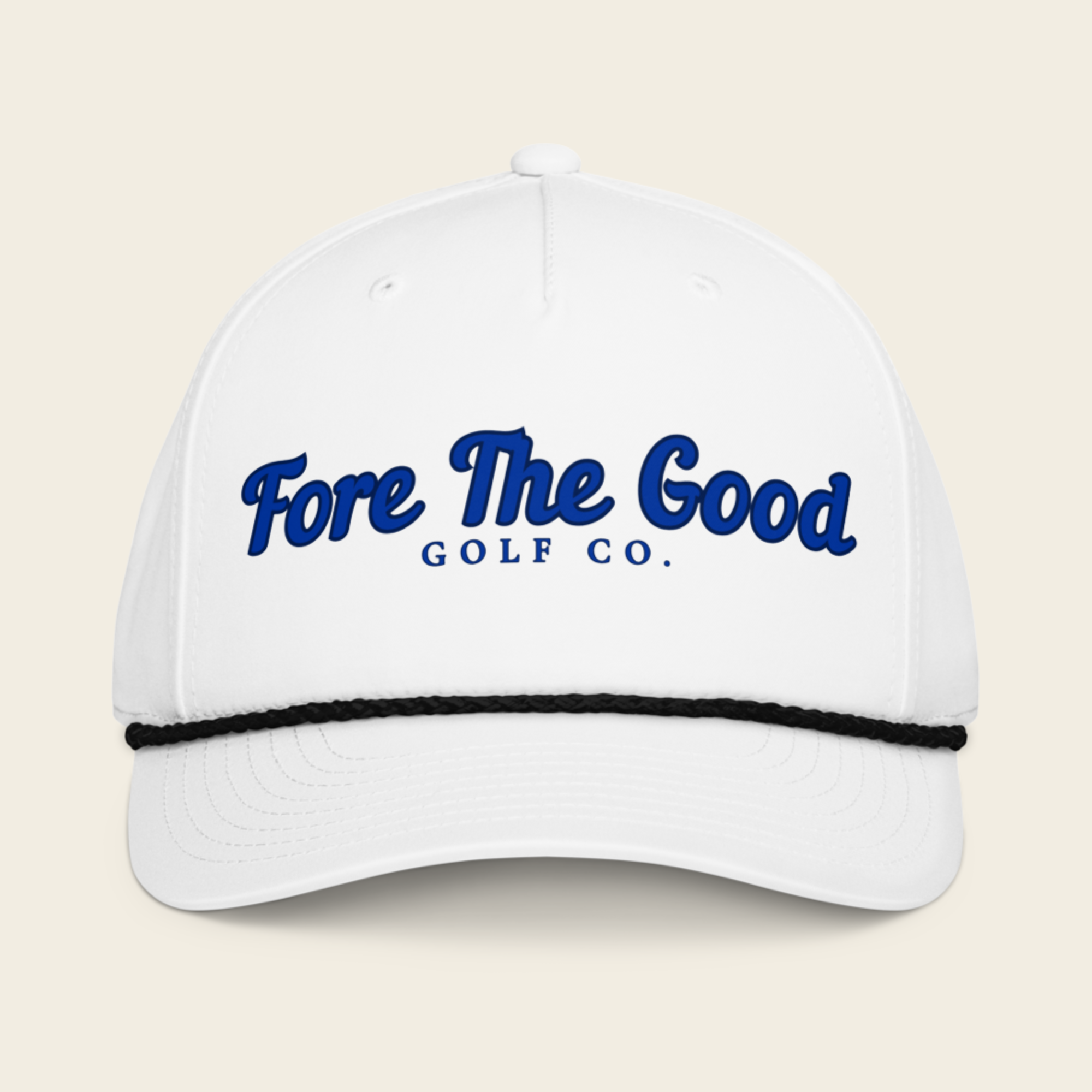 The Fairway Script - Classic Rope Cap - Black & Blue