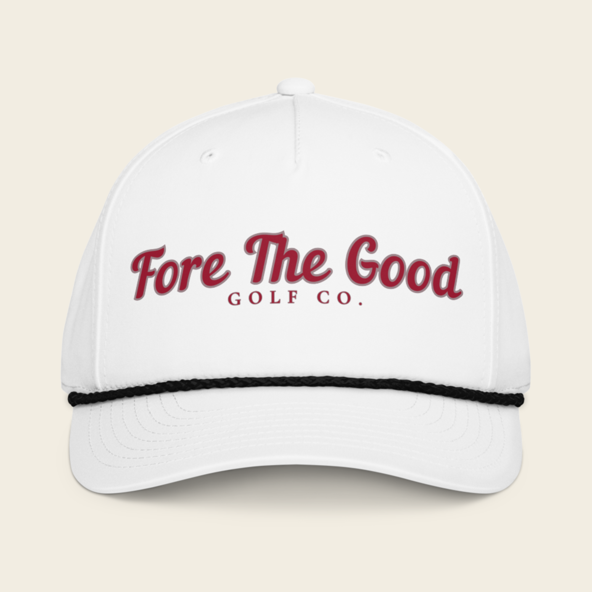 The Fairway Script - Classic Rope Cap - Crimson