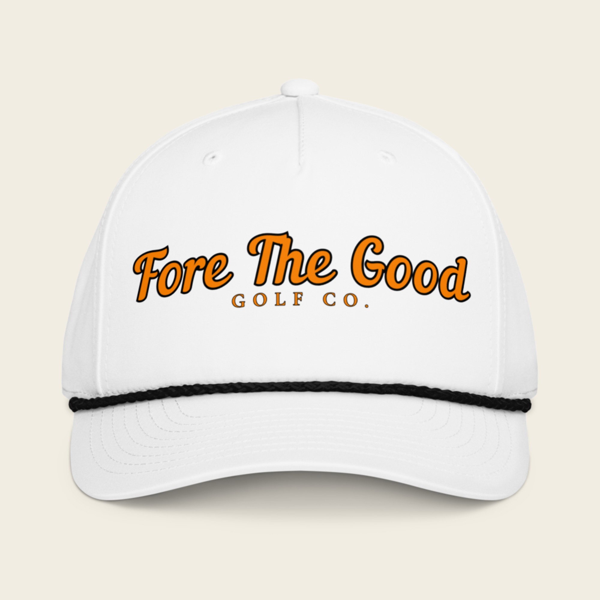 The Fairway Script - Classic Rope Cap - Orange/Black