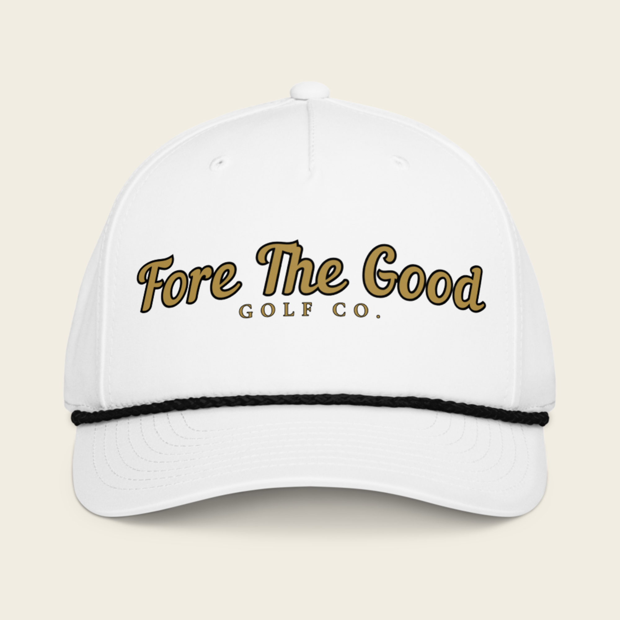 The Fairway Script - Classic Rope Cap - Gold