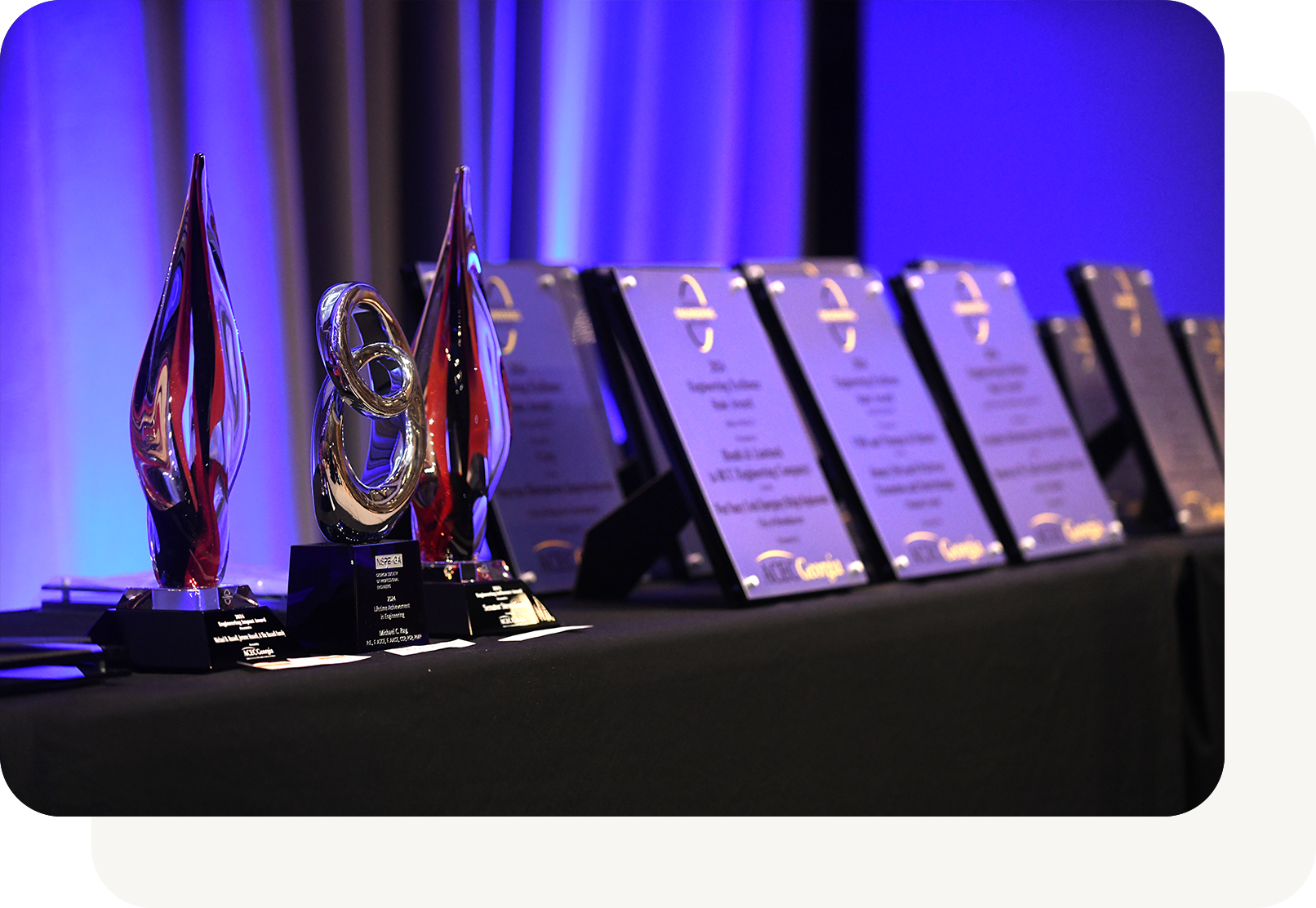 Photo of awards from Georgia Engineering Awards