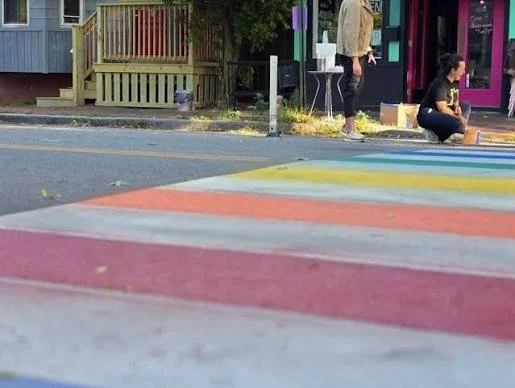 Pride Crosswalk Portland Maine - Ilma Lopez City Council district 5