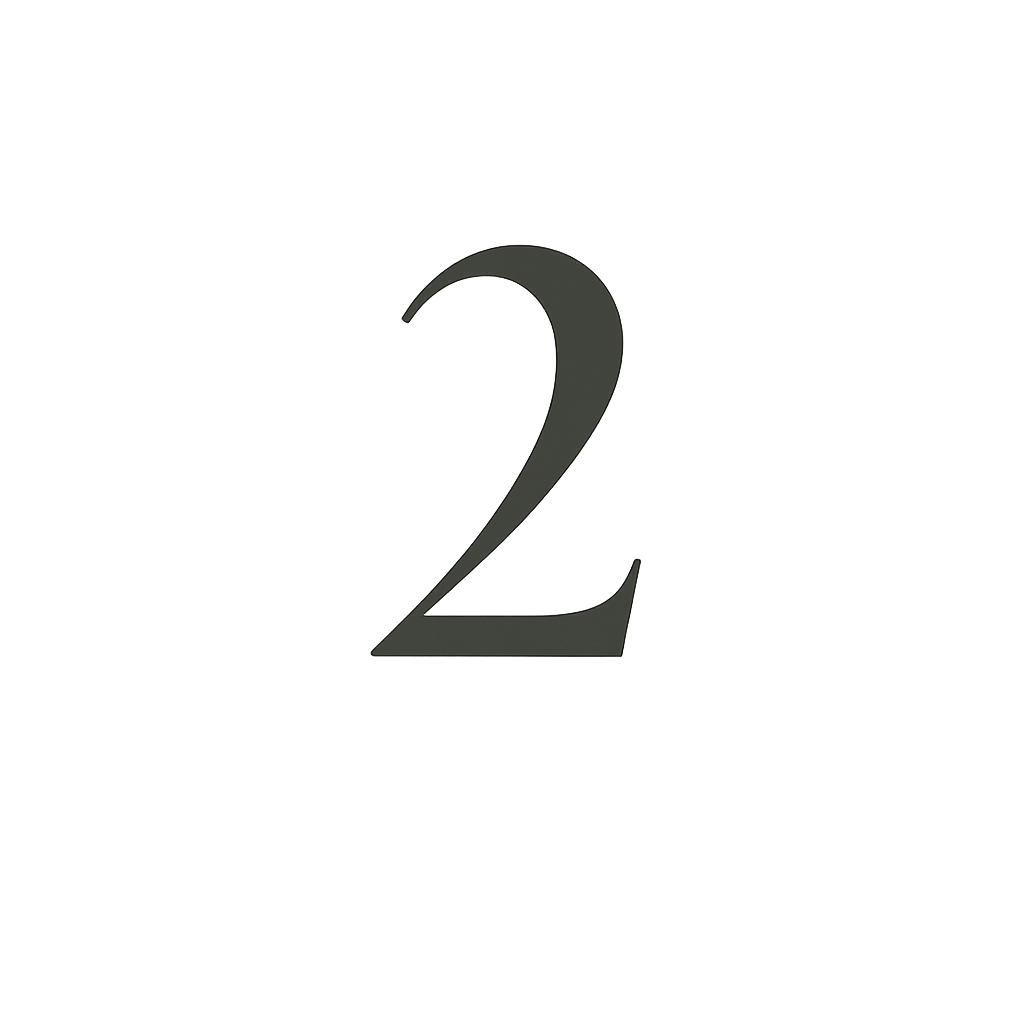 A black number two in the center of a white background.