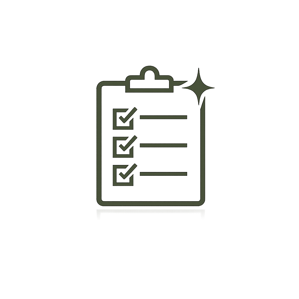 A graphic illustration of a clipboard with three checked items listed on it.