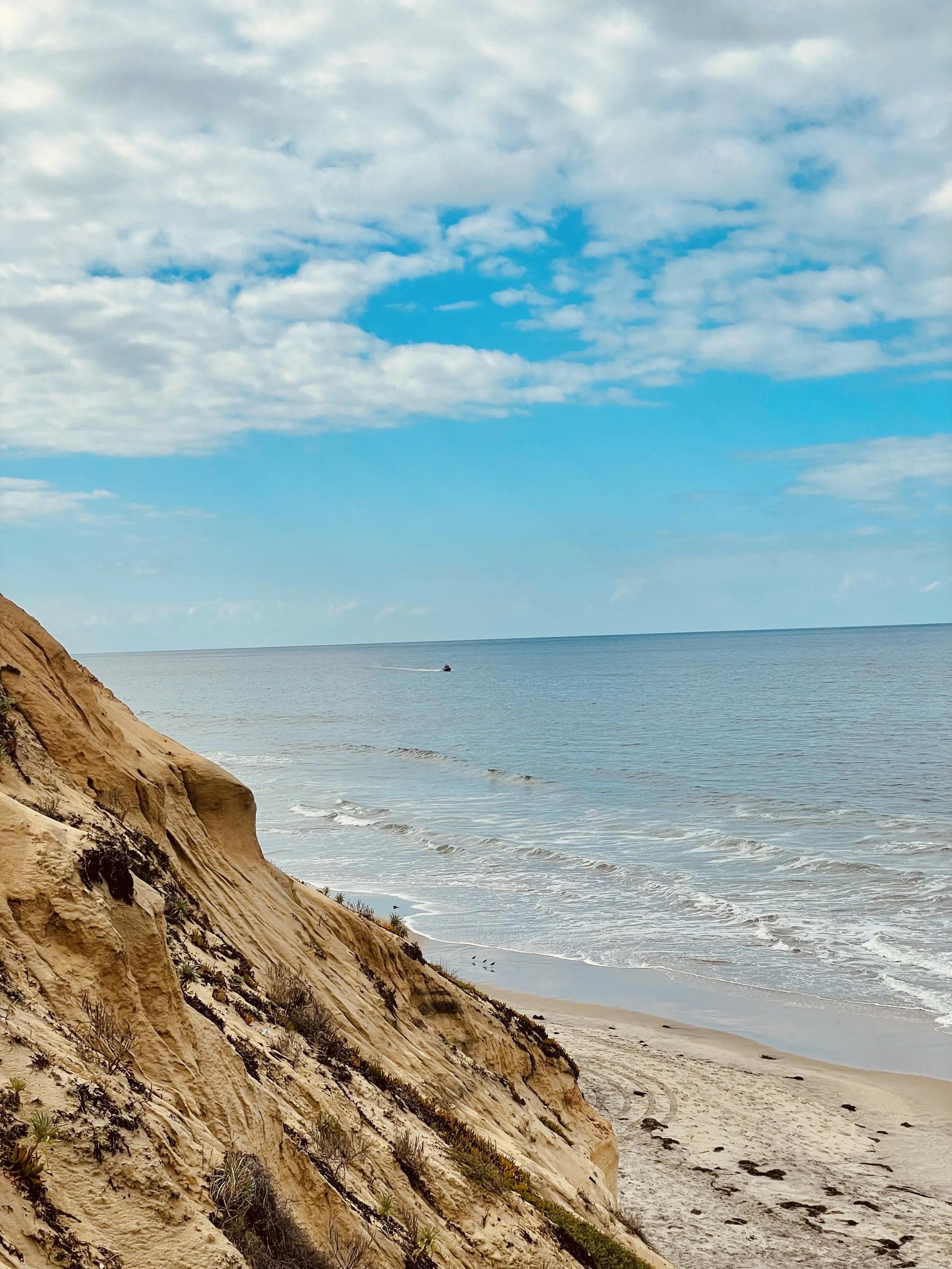Pacific Ocean view from the coastal bluffs in Solana Beach, California near The Solana House.