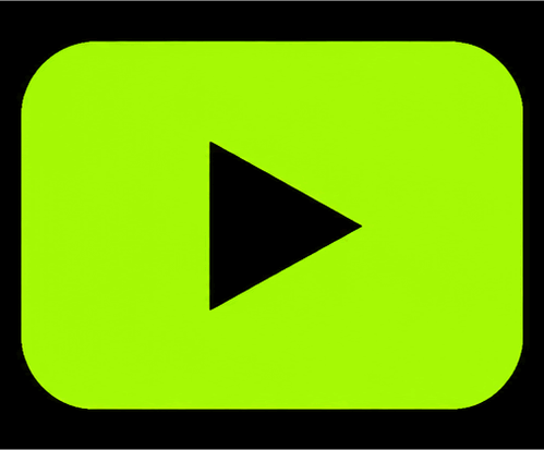 Green play button icon on a black background