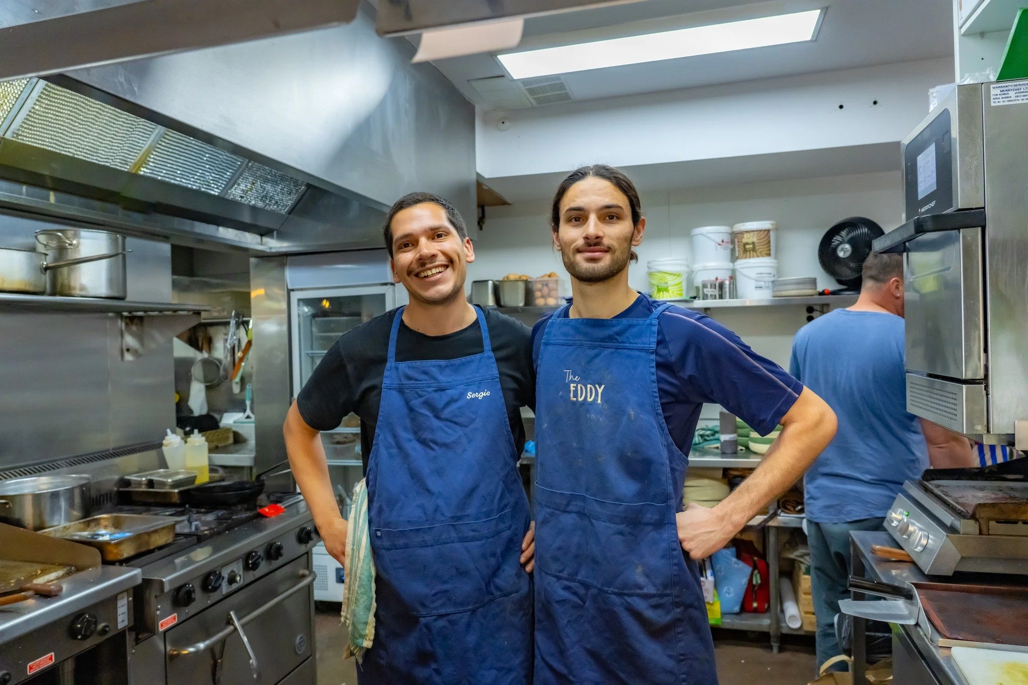 👨&zwj;🍳 THE BOYS ARE IN THE KITCHEN!! 💙🧡⁣
⁣
Meet Sergio and Emile, two absolute legends who spend their days creating food art, bringing the flavour and doing it with smashing smiles. 😍😀⁣
⁣
These are two of the faces behind the plates, the tale