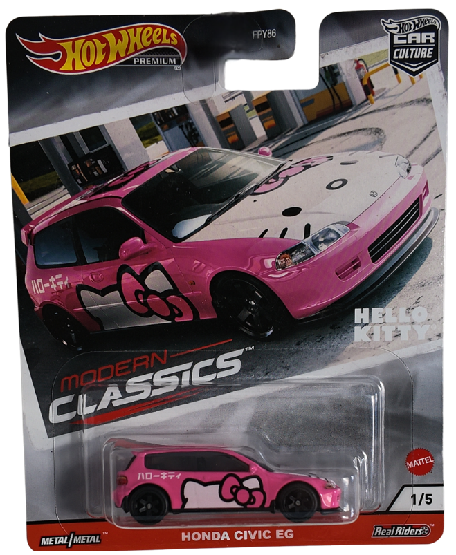 Hot Wheels Modern Classis set 1-5 featuring the Hello kitty Honda Civic (SET of 5)