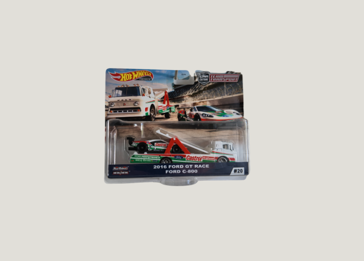 Hot Wheels Team Transporter 2016 Ford GT Race & Ford C-800