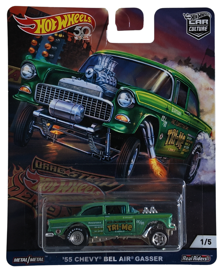 Hot Wheels '55 Chevy® Bel Air® Gasser – Hot Wheels 50th Anniversary TRI-ME livery