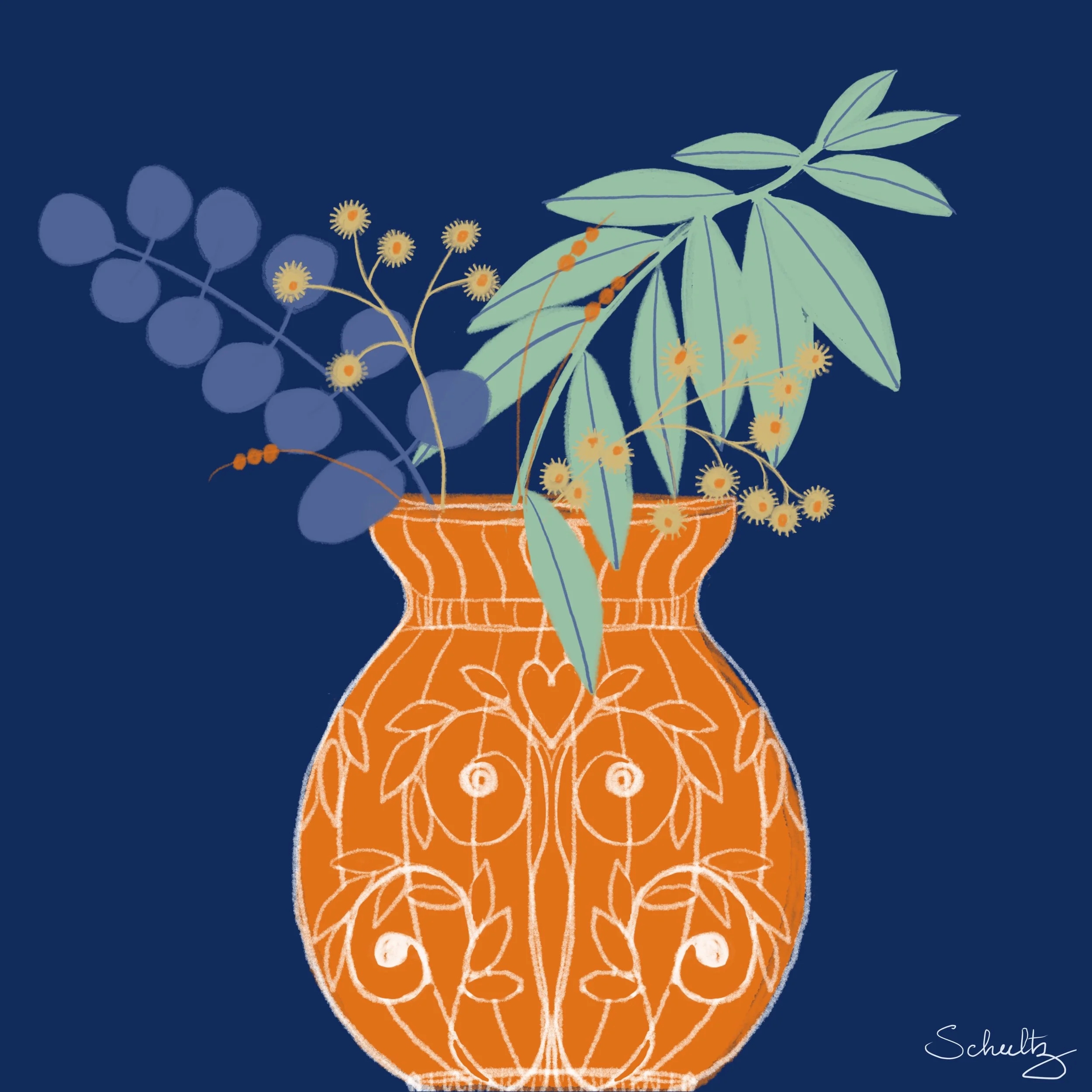 Gum Branch Still Life — A Pattern Study - 6B