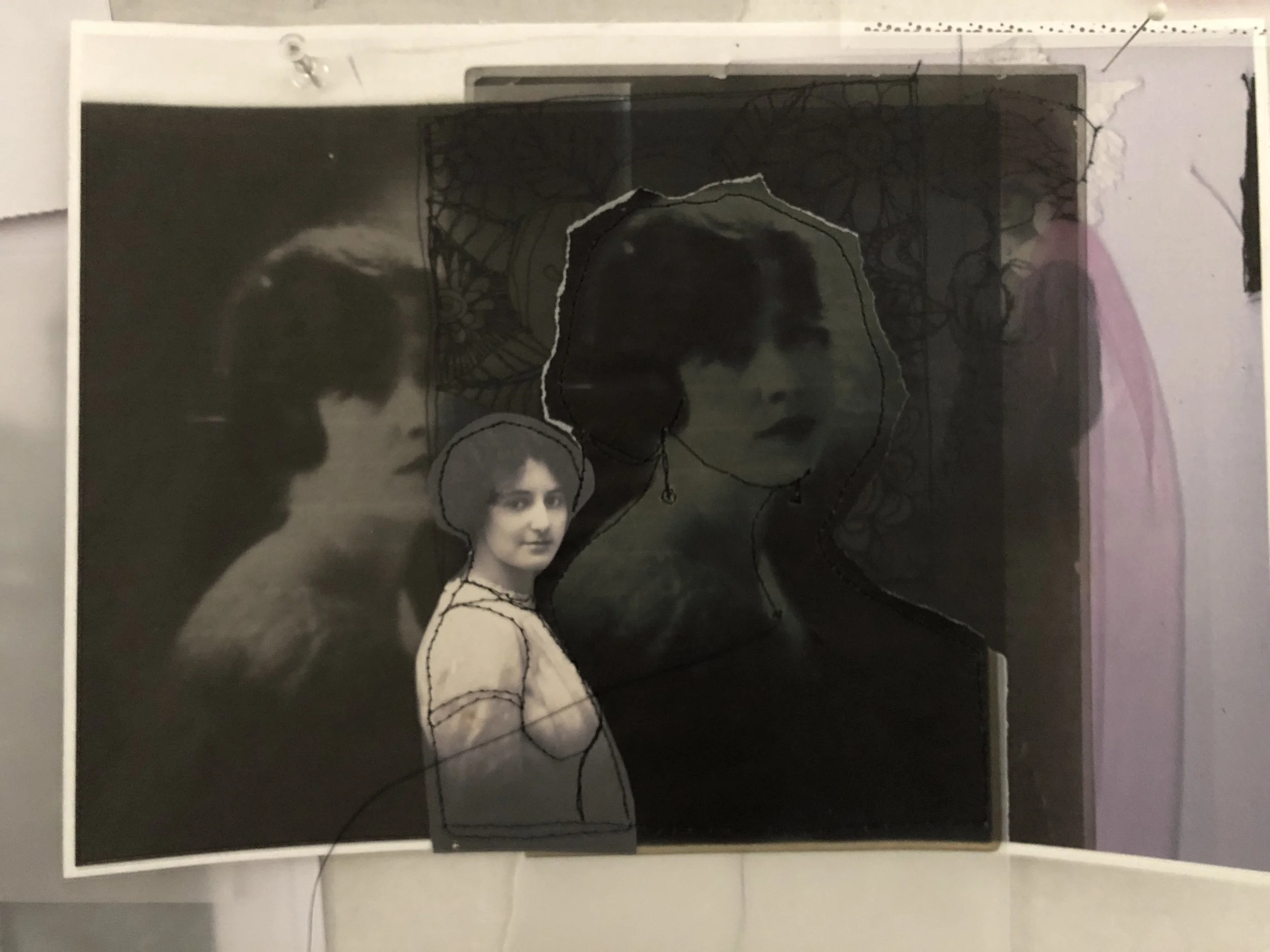 this is experimenting with printing on tracing paper and playing with depth and transparency.