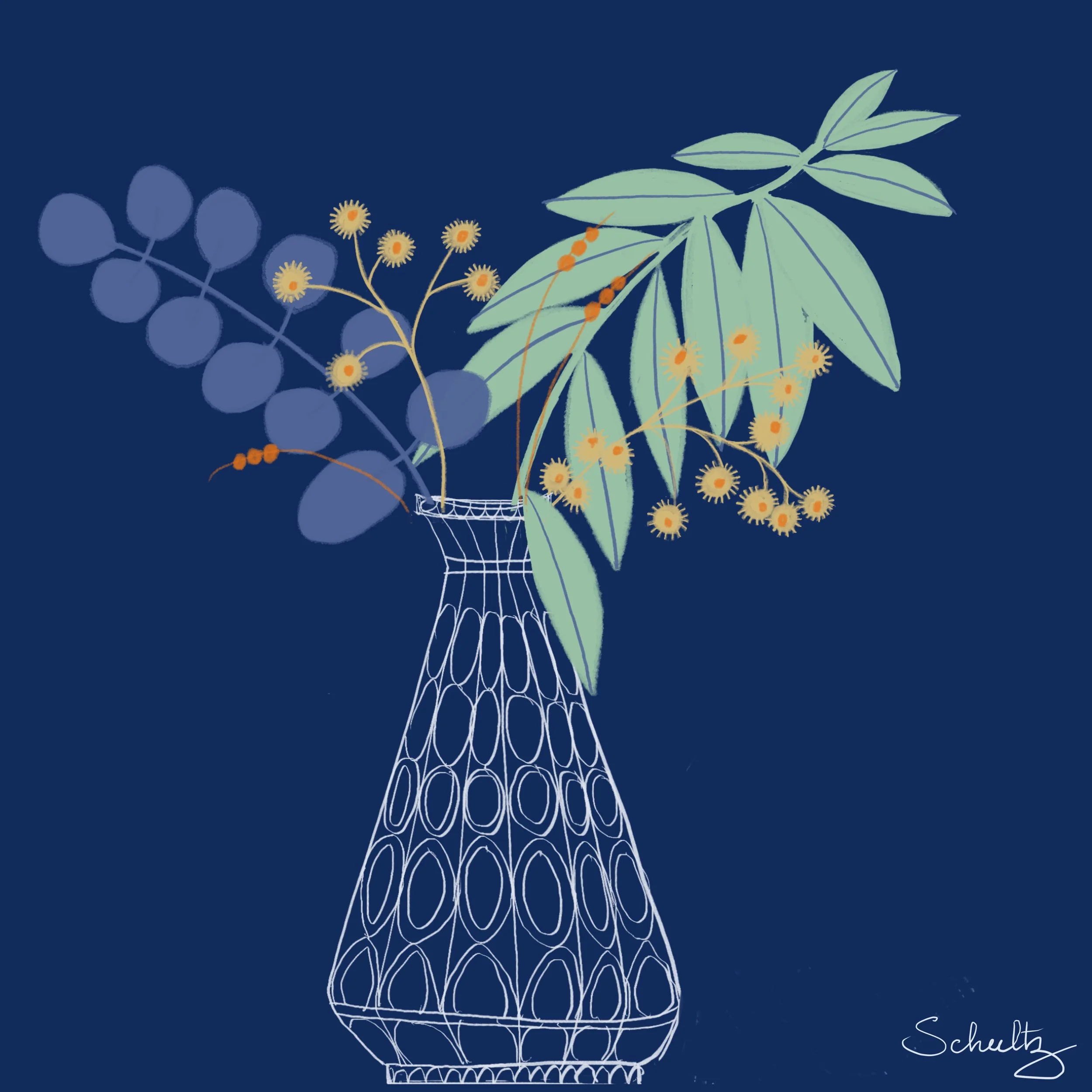 Gum Branch Still Life — A Pattern Study - 7A