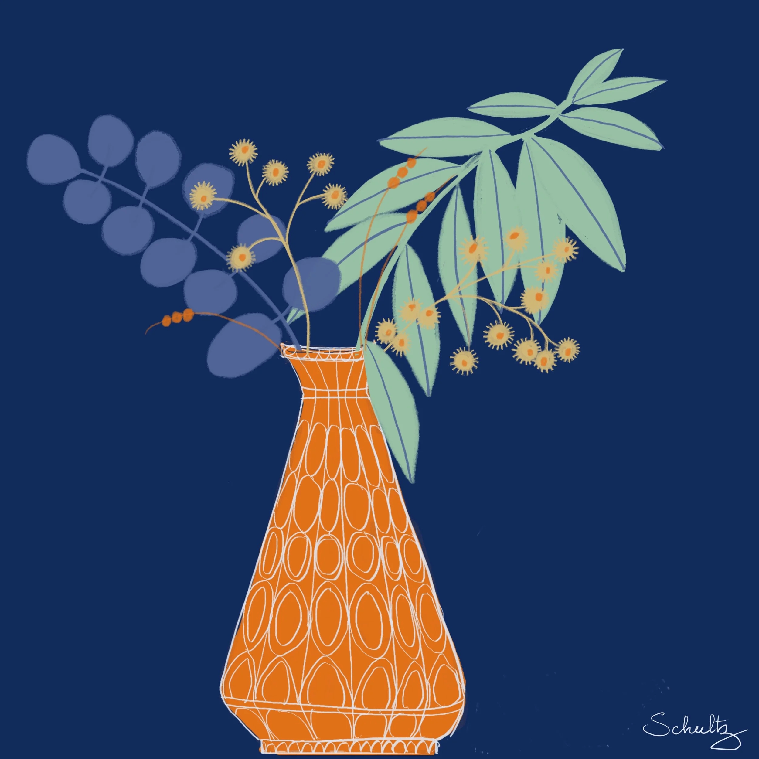 Gum Branch Still Life — A Pattern Study - 7B