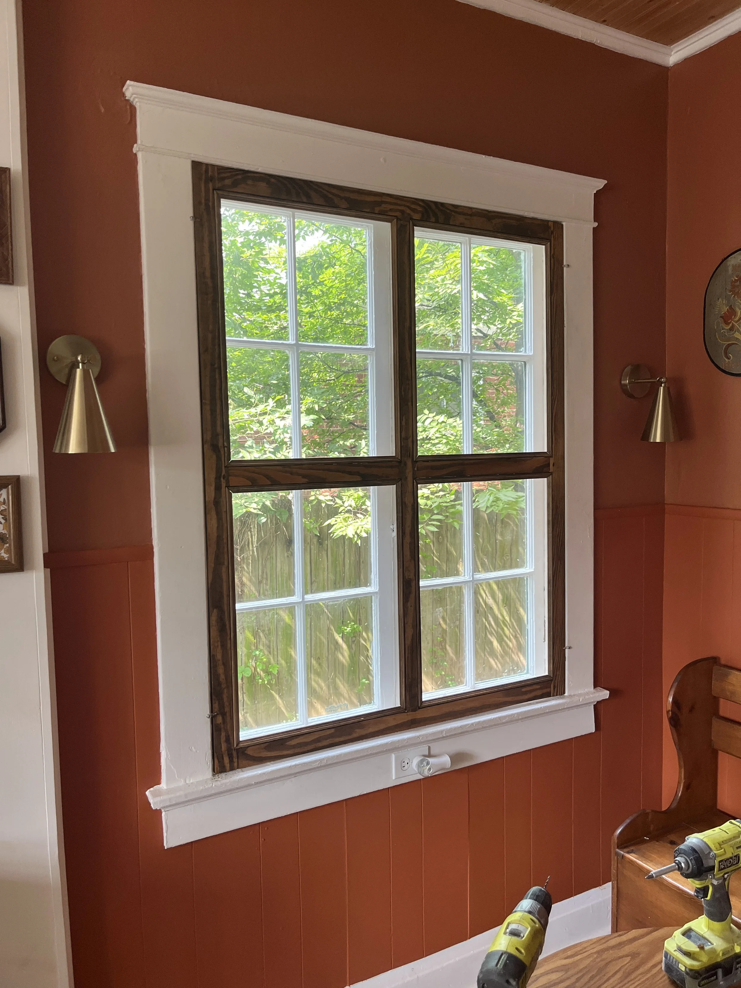 Authentic historic Storm windows.