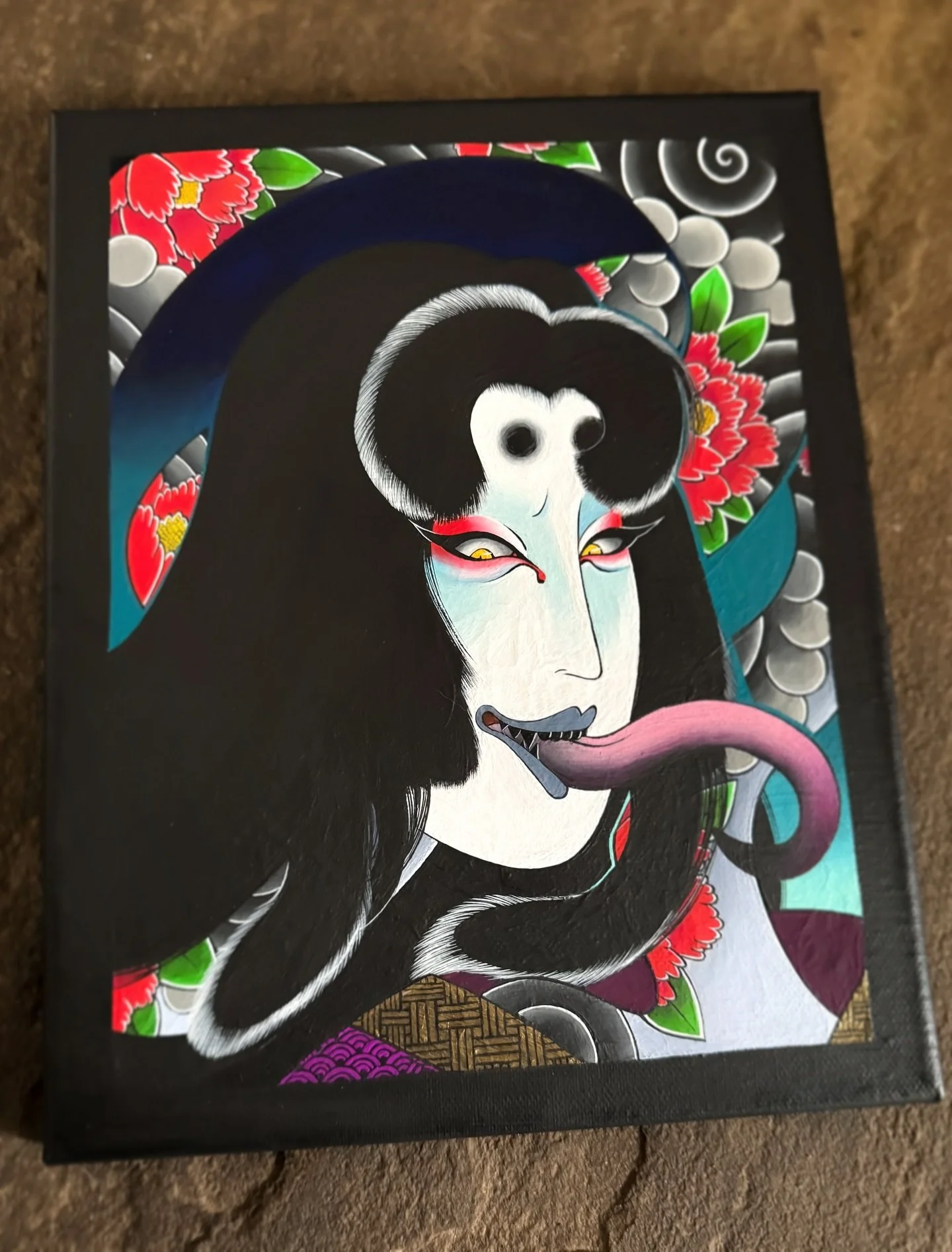 Tattooed Rokurokubi #canvas #artistsoninstagram #artshare #artwork #yōkai