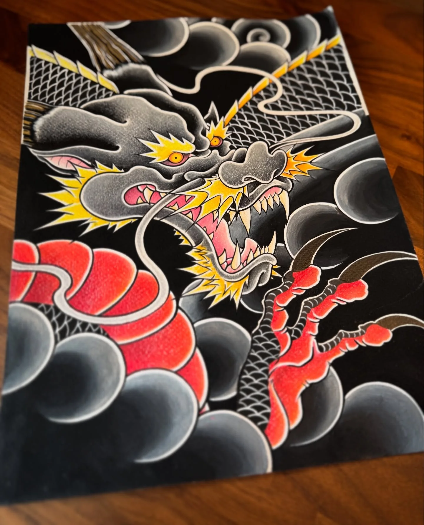 Mixed media dragon #art #paper #artwork #traditionalart #mixmedia #pencil #artshare #artistoninstagram