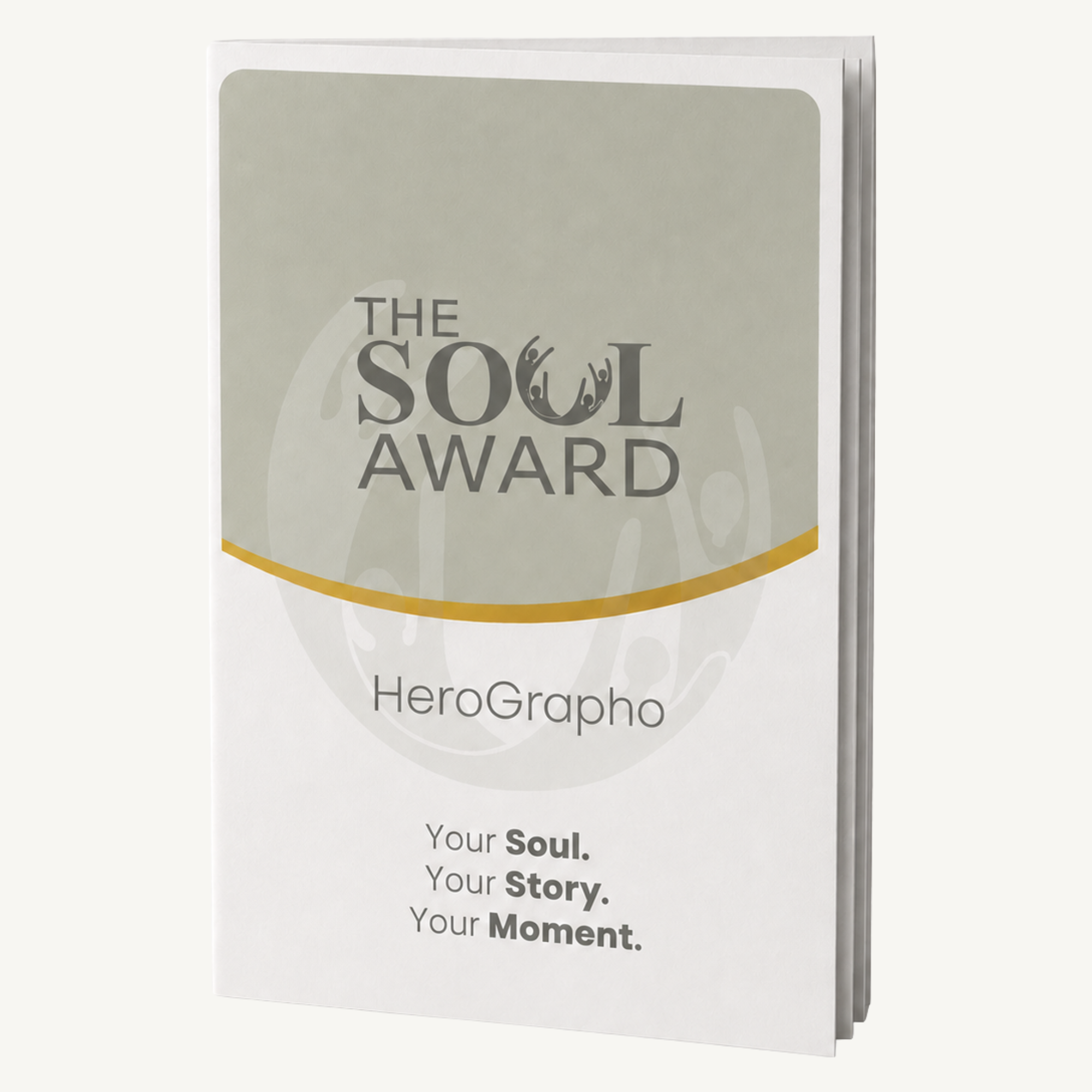 The Soul Award HeroGrapho keepsake journal for reflections, dedications, and memories from a Ceremony at Home.