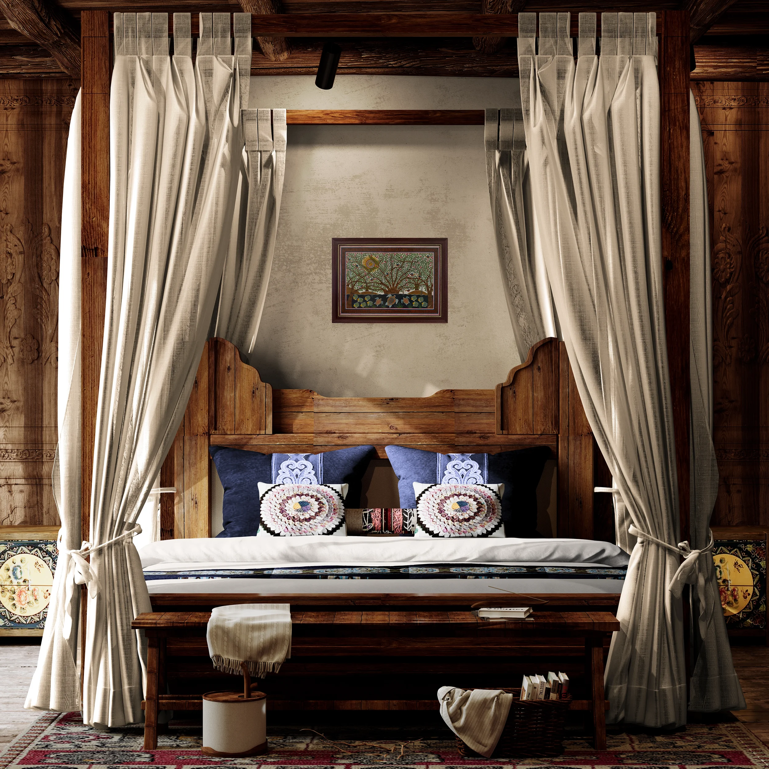 web Walking.. antique-oak-bedroom-with-canopy-bed copy.webp