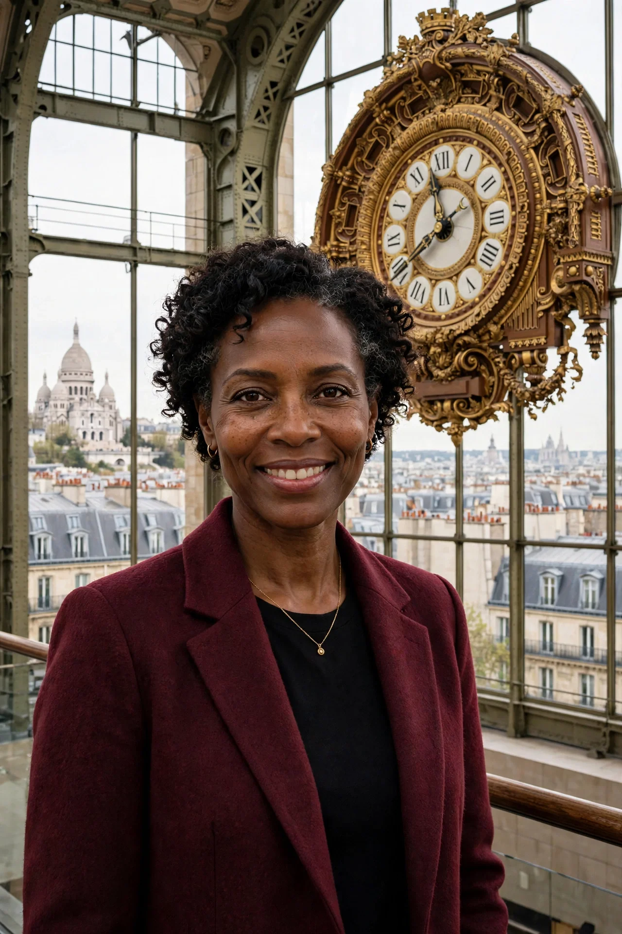 The grand clock face inside the Musée d'Orsay overlooking the sculpture nave.