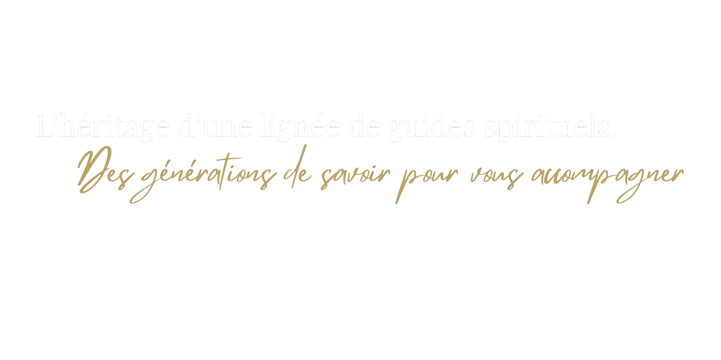 Citation en français sur l'héritage spirituel et la transmission de connaissance, écrite sur un fond noir avec des textes en blanc et en or.