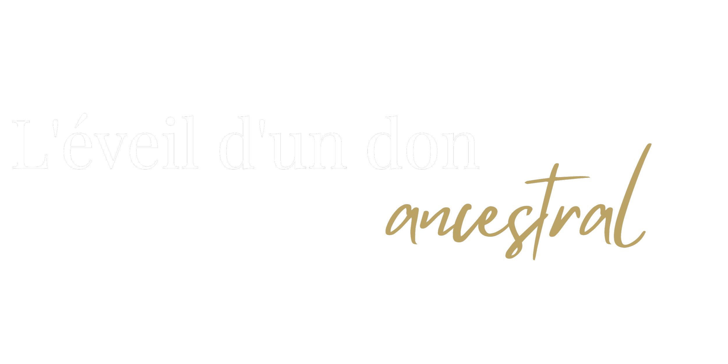 Texte en français sur fond noir : 'L’éveil d’un don autrestial'