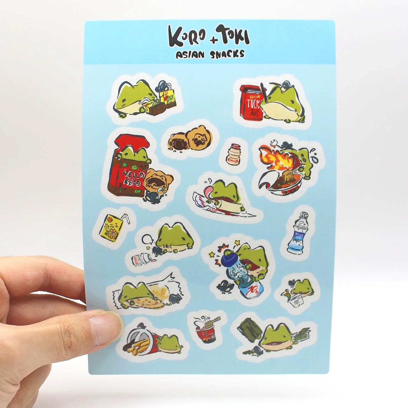 Koro and Toki Sticker Sheet- Asian Snacks