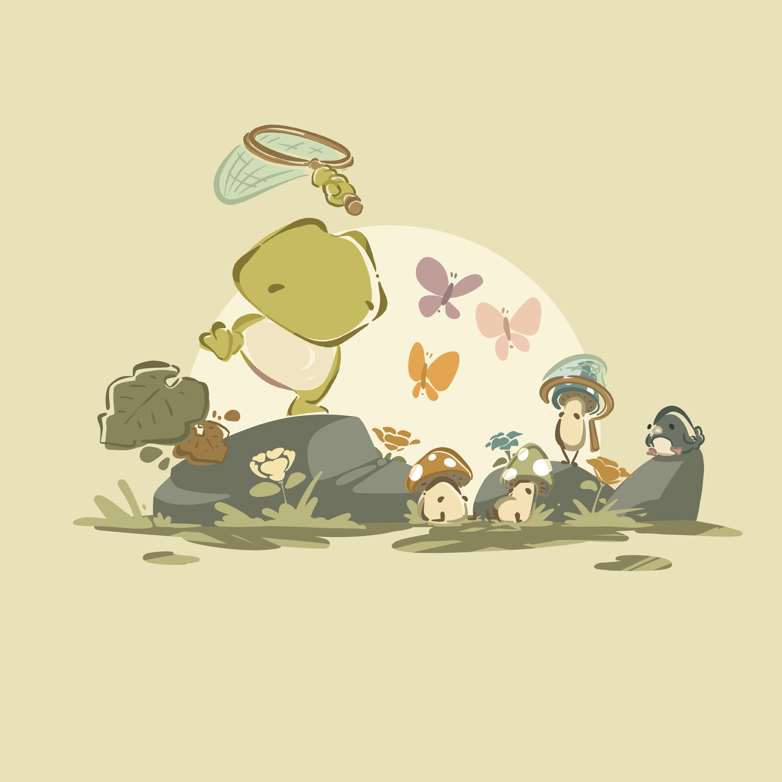 Koro And Toki Art Print- Spring