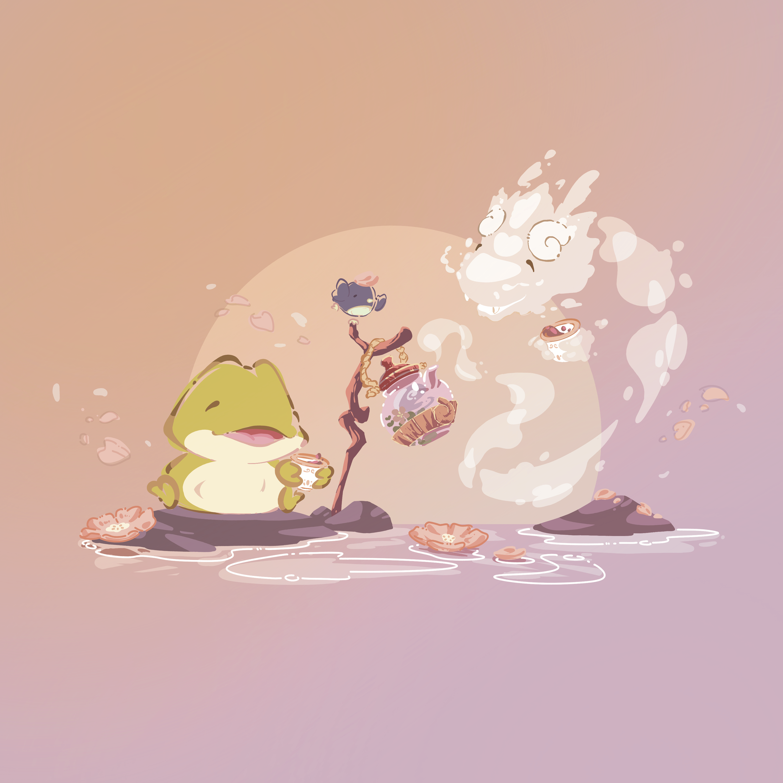 Koro And Toki Art Print- Zen