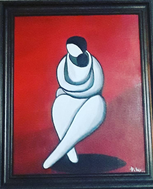 MOTHERHOOD, 2005  | Acrylic on panel canvas with painted edges  |  
20” X 16"  | Portrayal of a nurturing bond.