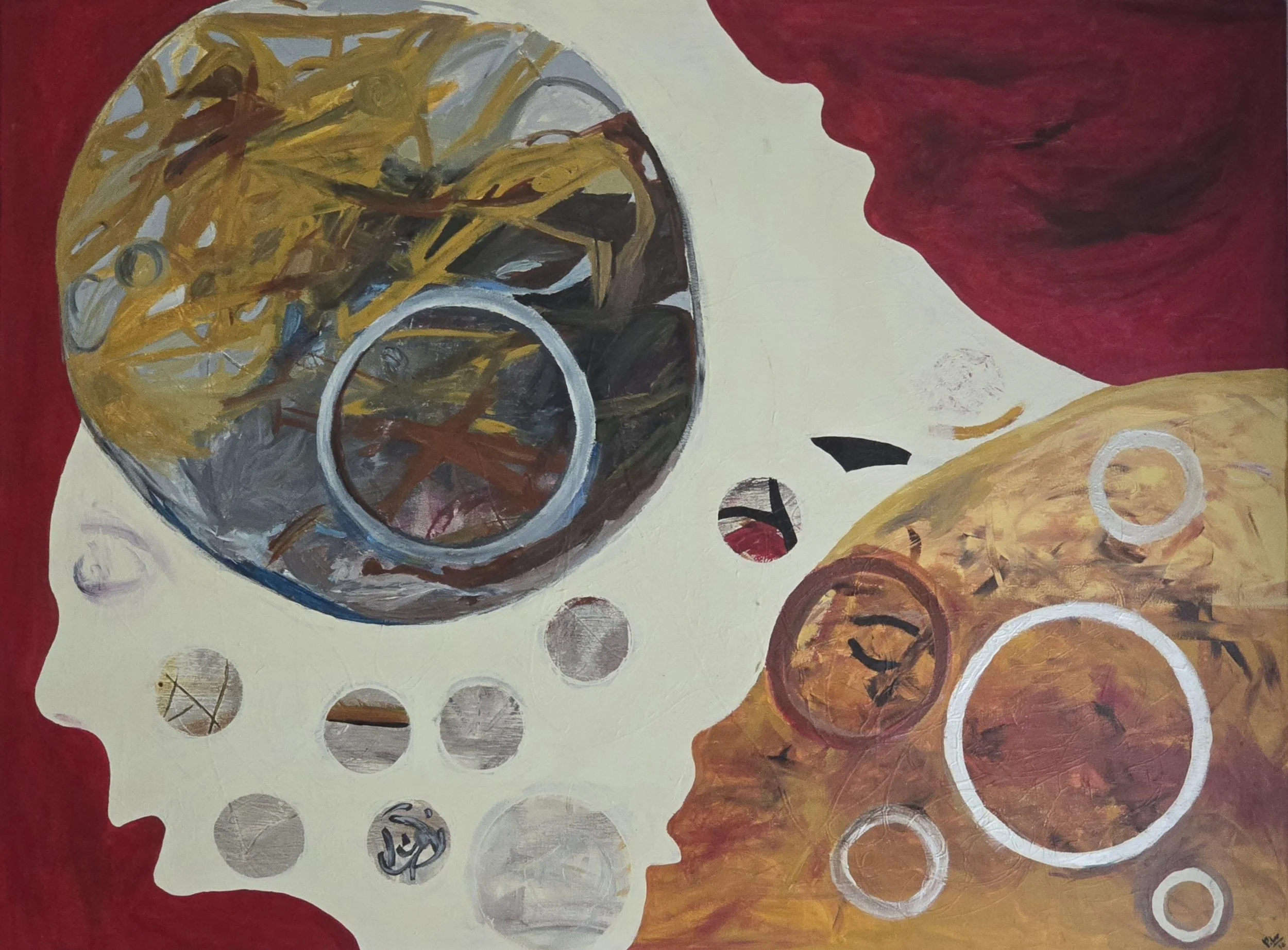 AERIAL, 2010 | Acrylic on gallery-wrapped canvas with painted edges  |  36” X 48" X 0.5"  | A dreamlike perspective on the profound emotional landscape of expecting a child .