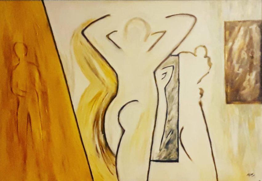 MIRRORS, 2007  | Acrylic on gallery-wrapped canvas with painted edges  | 24” X 36" X 0.5"  | Self-reflection and duality.