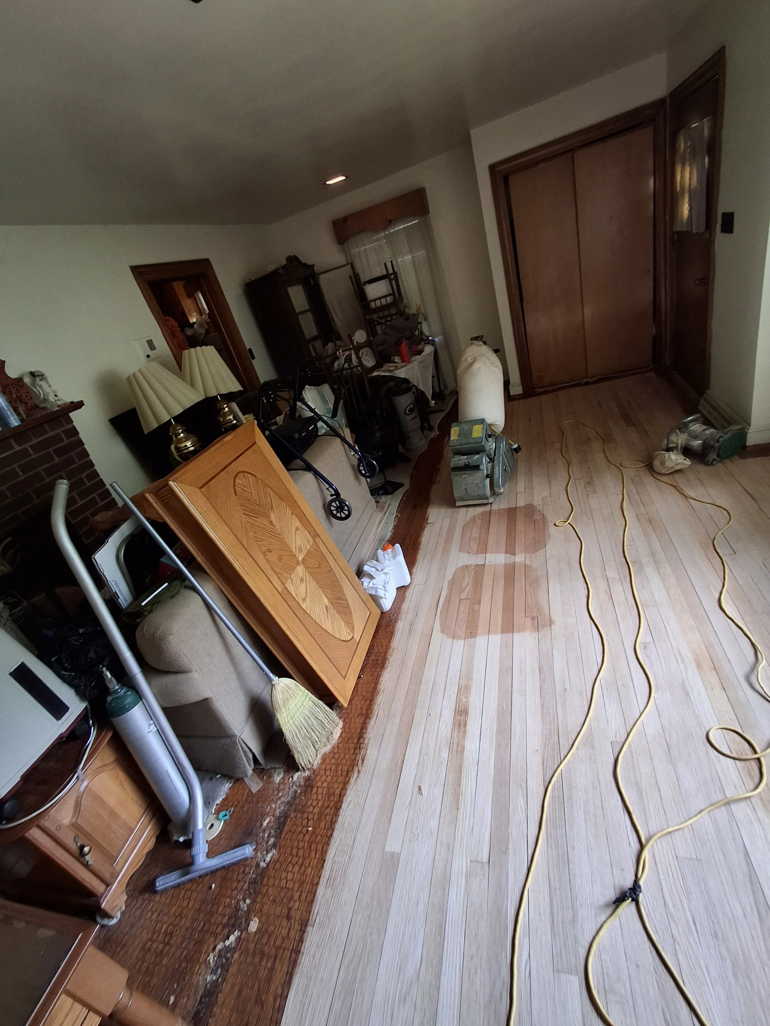 Residential flooring project completed by Floyd's Flooring & Stairs. Expert installation of hardwood flooring, luxury vinyl plank, engineered hardwood, stair renovations, floor repairs, and flooring remodels throughout the Piedmont and Triad, NC