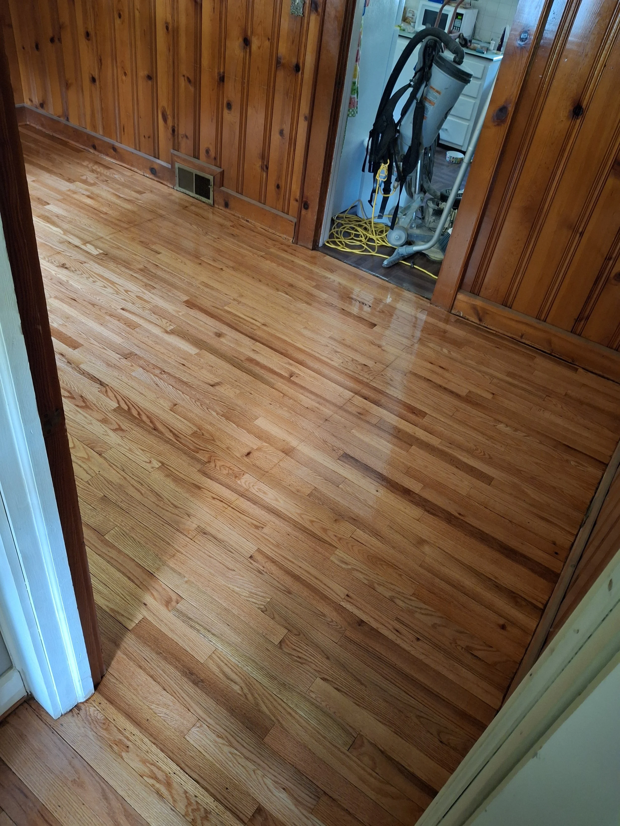 Residential flooring project completed by Floyd's Flooring & Stairs. Expert installation of hardwood flooring, luxury vinyl plank, engineered hardwood, stair renovations, floor repairs, and flooring remodels throughout the Piedmont and Triad, NC