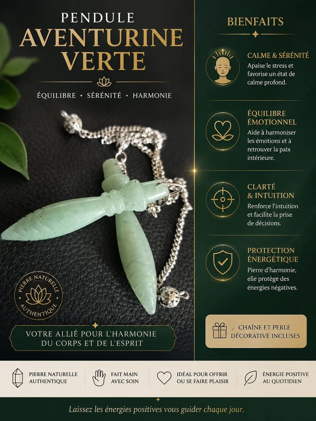 Pendentif Harmonisant en Jade Naturel