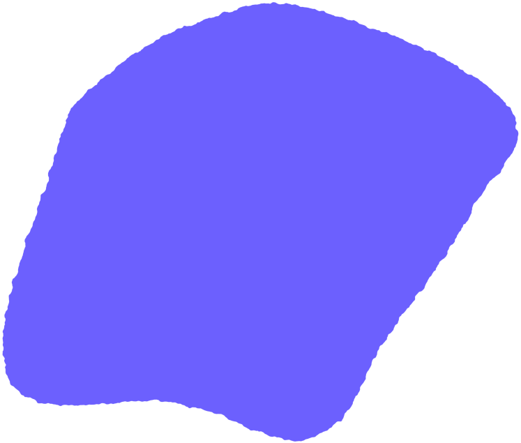 A blue meant-to-be-abstract shape on a black background.
