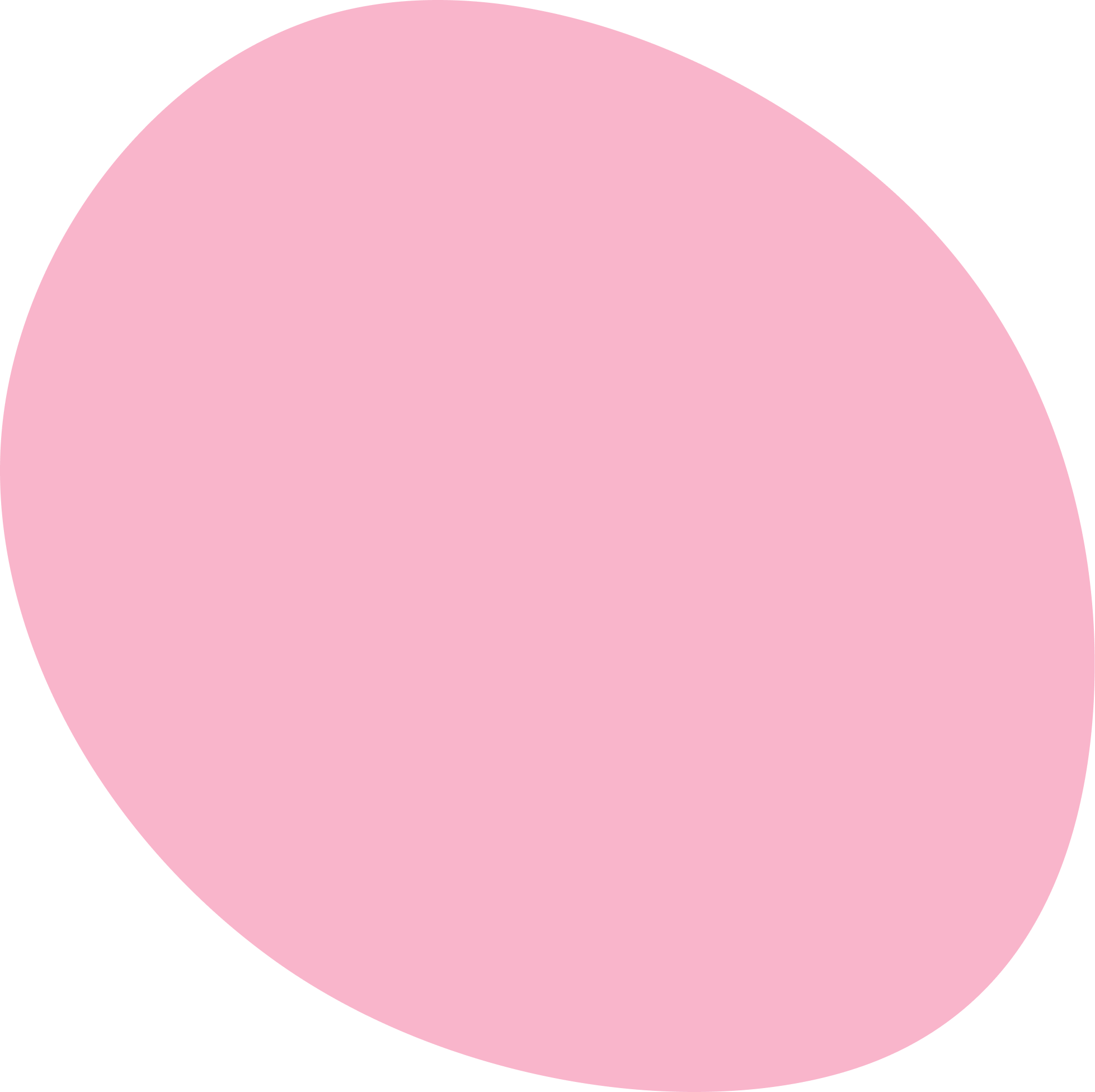 Pink abstract shape with a rounded profile and a darker pink outline.