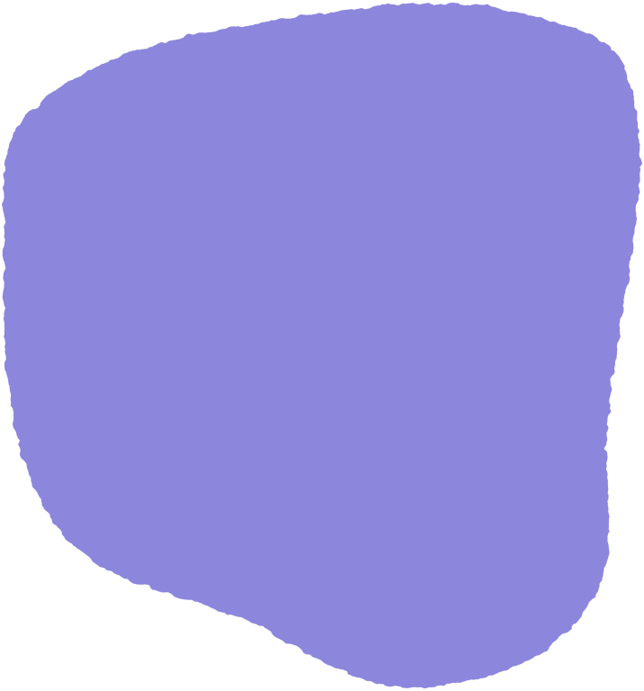 An abstract, irregularly shaped purple blob with no defined features or objects.