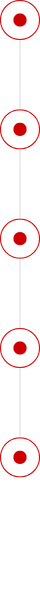 A vertical illustration of interconnected red circles with white centers, connected by lines, resembling a flowchart or pathway.
