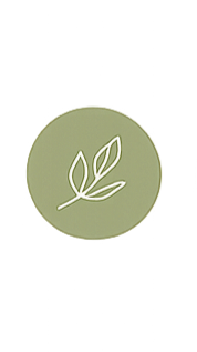 Simple illustration of a plant with three leaves inside a light green circle