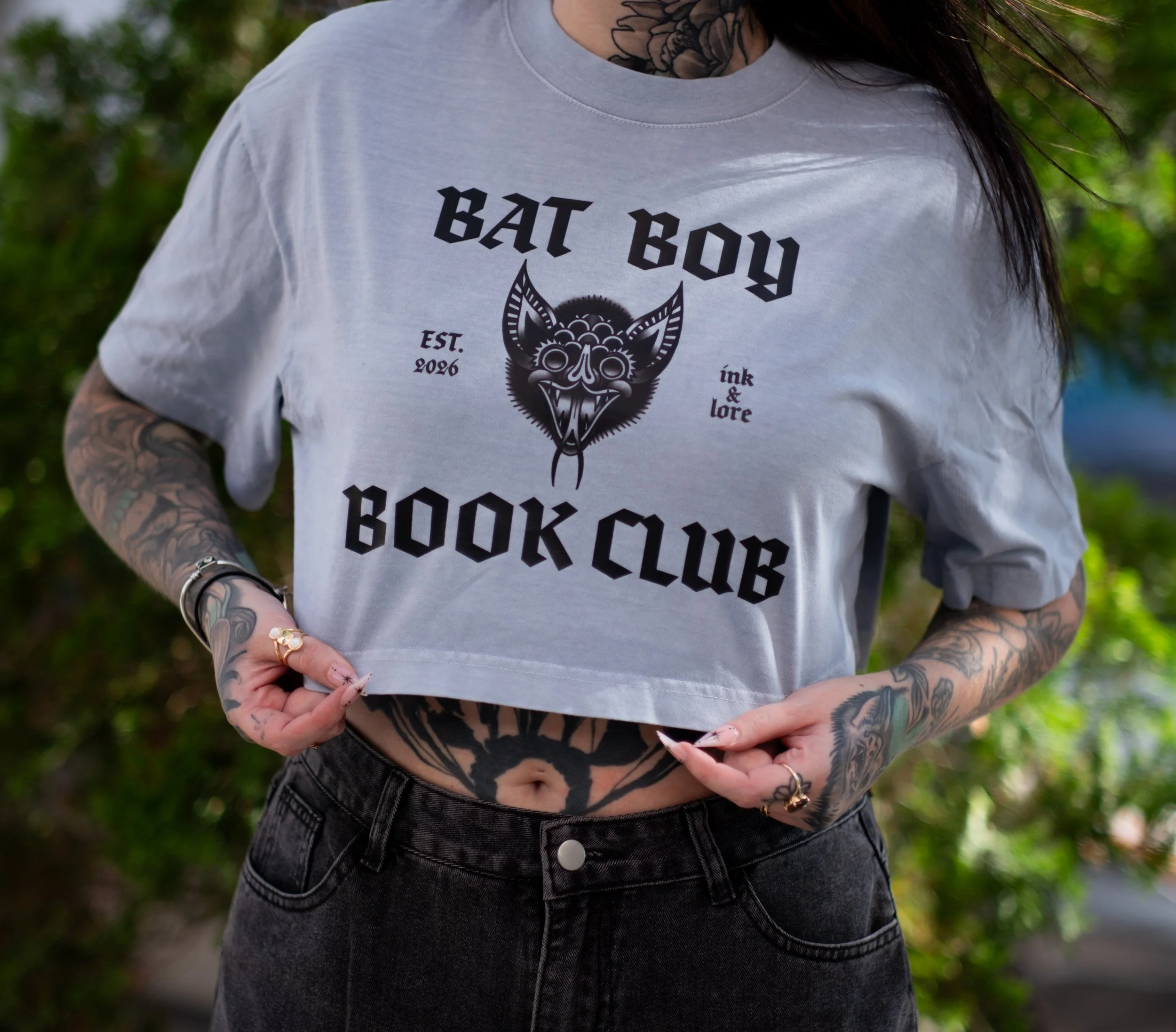 Bat Boy Book Club Crop Tee - Boxy