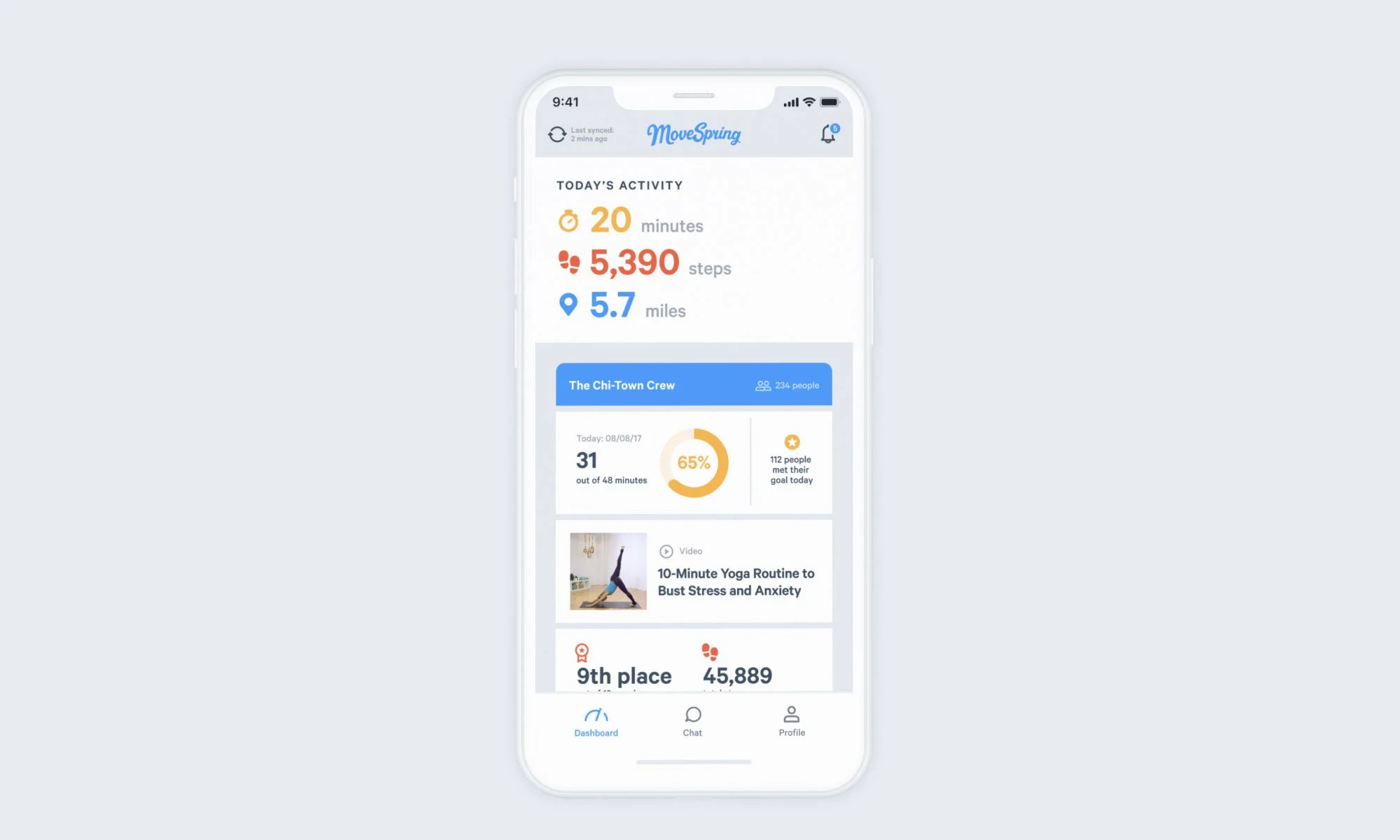 MoveSpring's design at launch in early 2018